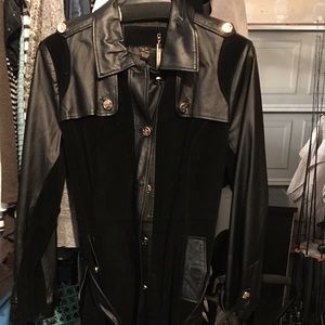 Iman leather coat